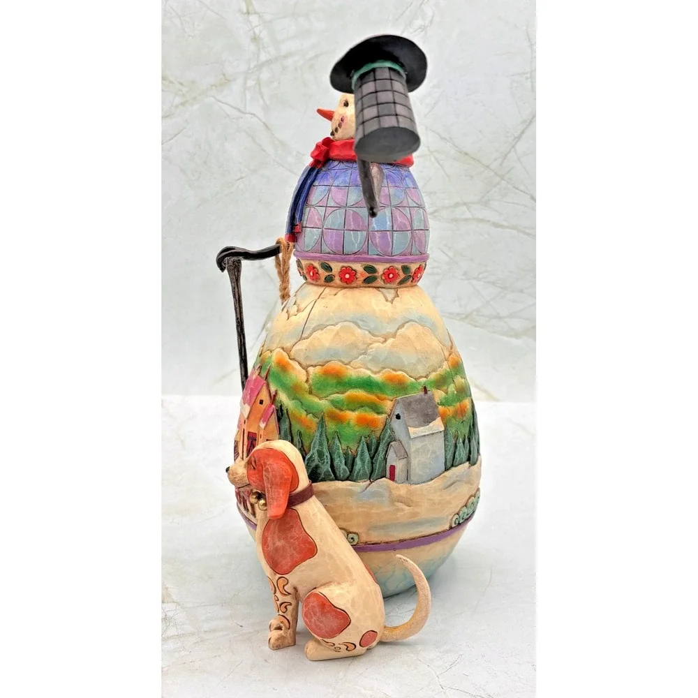 JIM SHORE Snowman's Best Friend w/ Dog Figurine Heartwood Creek 4008111 NOB 2007